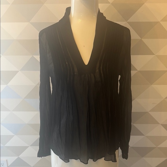 Rag & Bone Long Sleeve Black Blouse - Picture 2 of 4